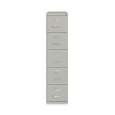 Five-Drawer Economy Vertical File, Letter-Size File Drawers, 15" x 26.5" x 61.37", Light Gray