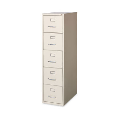 Five-Drawer Economy Vertical File, Letter-Size File Drawers, 15" x 26.5" x 61.37", Putty