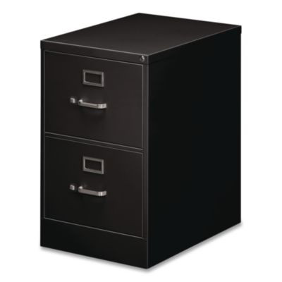 Two-Drawer Economy Vertical File, 2 Legal-Size File Drawers, Black, 18" x 25" x 28.38"