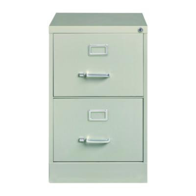 Two-Drawer Economy Vertical File, 2 Legal-Size File Drawers, Light Gray, 15" x 25" x 28.38"