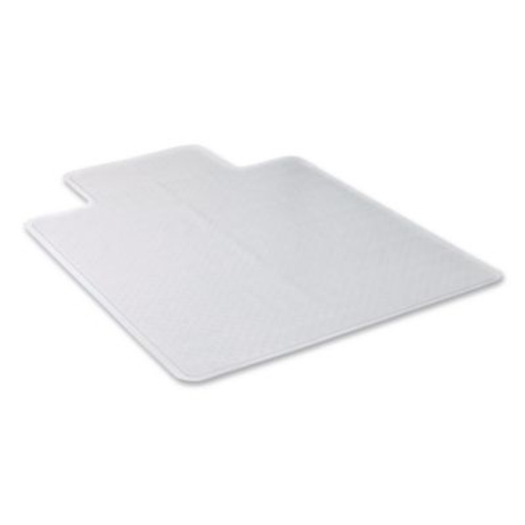Studded Chair Mat For Flat To Low Pile Carpeted Floors, Rectangular With Lip, Beveled Edges, 36" x 48", Clear