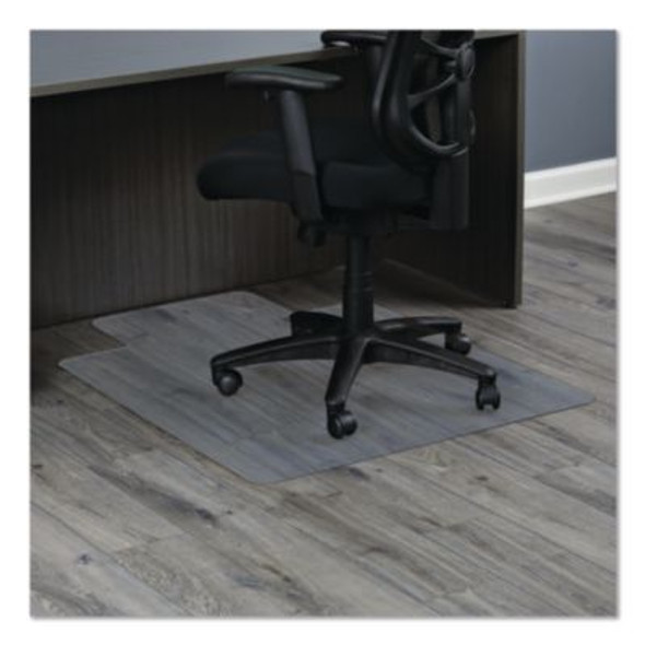 Non-Studded Chair Mat For Hard Floors, Rectangular With Lip, Straight Edges, 36" x 48", Clear