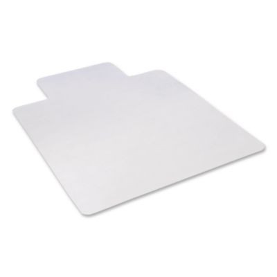 Non-Studded Chair Mat For Hard Floors, Rectangular With Lip, Straight Edges, 36" x 48", Clear