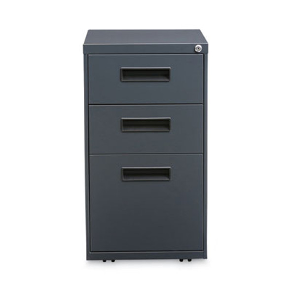 File Pedestal, Left Or Right, 3-Drawers: Box/Box/File, Legal/Letter, Charcoal, 14.96" X 19.29" X 27.75"