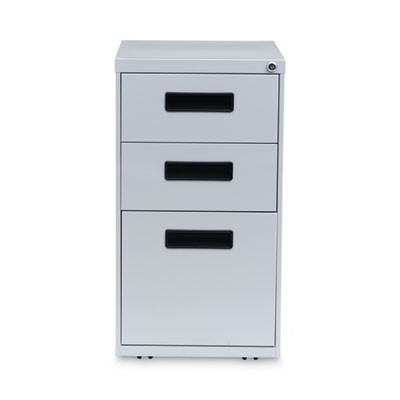 File Pedestal, Left Or Right, 3-Drawers: Box/Box/File, Legal/Letter, Light Gray, 14.96" X 19.29" X 27.75"