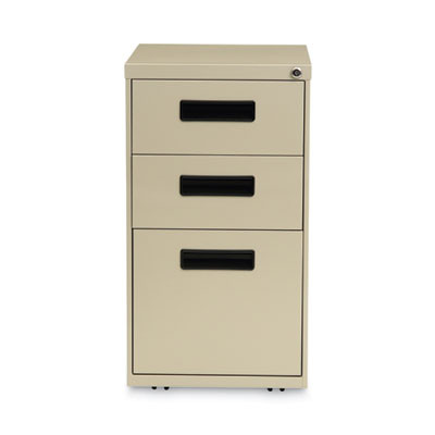 File Pedestal, Left Or Right, 3-Drawers: Box/Box/File, Legal/Letter, Putty, 14.96" X 19.29" X 27.75"