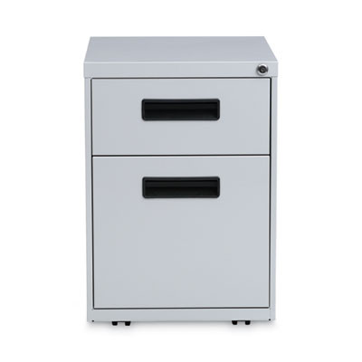 File Pedestal, Left Or Right, 2-Drawers: Box/File, Legal/Letter, Light Gray, 14.96" X 19.29" X 21.65"