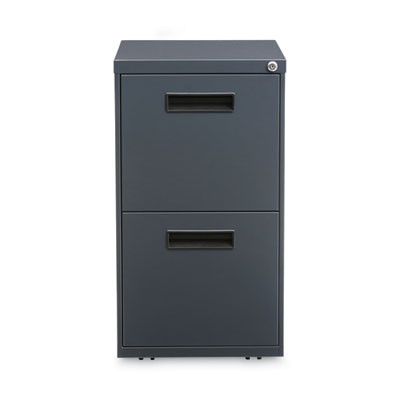 File Pedestal, Left Or Right, 2 Legal/Letter-Size File Drawers, Charcoal, 14.96" X 19.29" X 27.75"