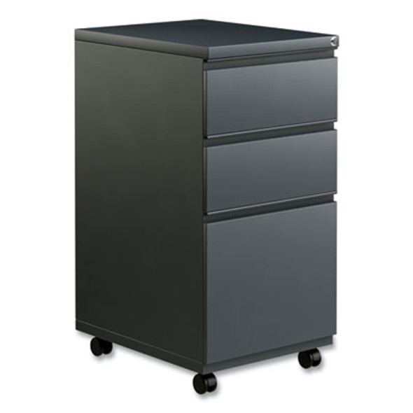 File Pedestal With Full-Length Pull, Left Or Right, 3-Drawers: Box/Box/File, Legal/Letter, Charcoal, 14.96" X 19.29" X 27.75"