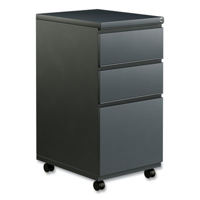 File Pedestal With Full-Length Pull, Left Or Right, 3-Drawers: Box/Box/File, Legal/Letter, Charcoal, 14.96" X 19.29" X 27.75"