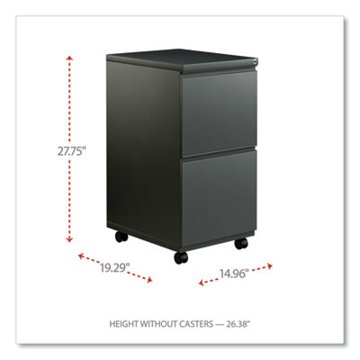 File Pedestal With Full-Length Pull, Left Or Right, 2 Legal/Letter-Size File Drawers, Charcoal, 14.96" X 19.29" X 27.75"