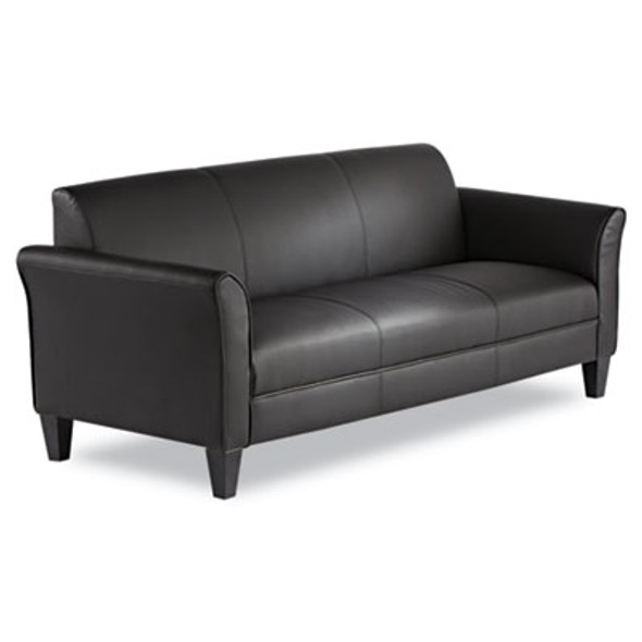 Alera Reception Lounge Sofa Series, Three-Cushion Sofa, 77" x 31.5" x 32", Black