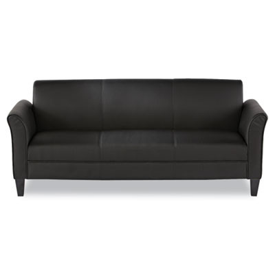 Alera Reception Lounge Sofa Series, Three-Cushion Sofa, 77" x 31.5" x 32", Black