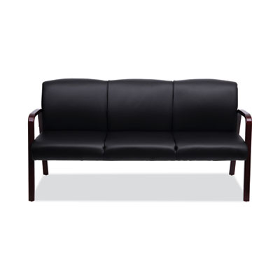 Alera Reception Lounge Wl Series 3-Seat Sofa, 65.13" x 26.13" x 33", Black