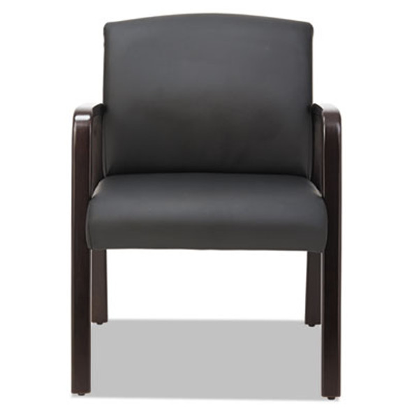 Alera Reception Lounge Wl Series Guest Chair, 24.21" x 24.8" x 32.67", Black Seat, Black Back, Espresso Base