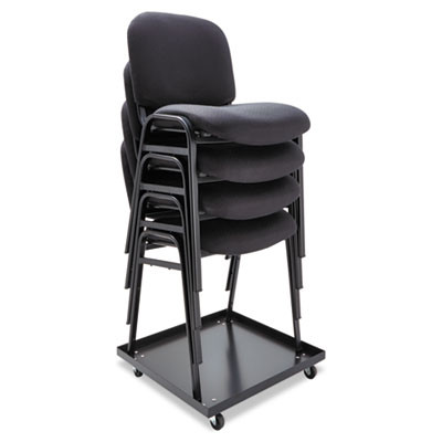 Stacking Chair Dolly, Metal, 320 Lb Capacity, 22.44" x 22.44" x 3.93", Black