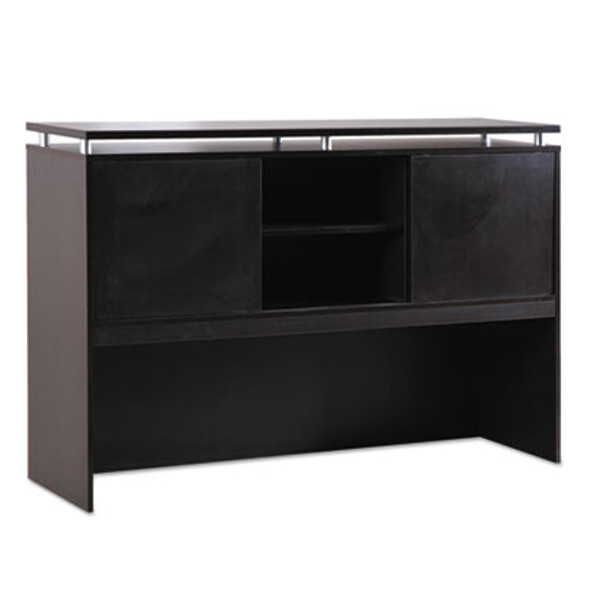 Alera Sedina Series Hutch With Sliding Doors, 72w X 15d X 42.5h, Espresso