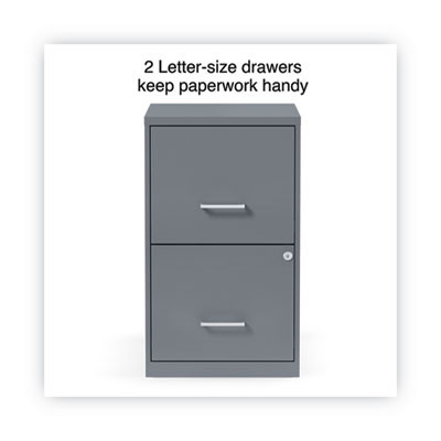 Soho Vertical File Cabinet, 2 Drawers: File/File, Letter, Charcoal, 14" X 18" X 24.1"