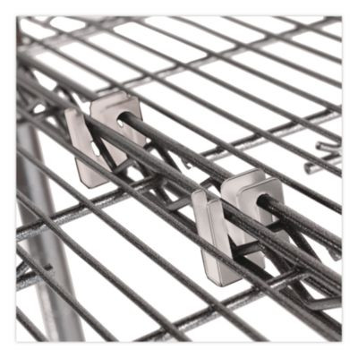 Wire Shelving S Hooks, Metal, Silver, 4 Hooks/Pack