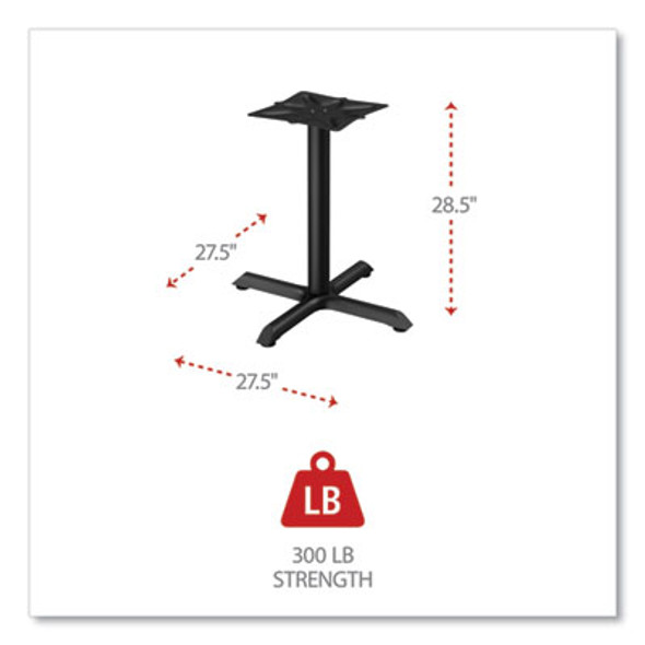 Alera Hospitality Series Single-Column Bases, 27.5" Diameter, 28.5"h, 300 Lb Cap, Steel, Black