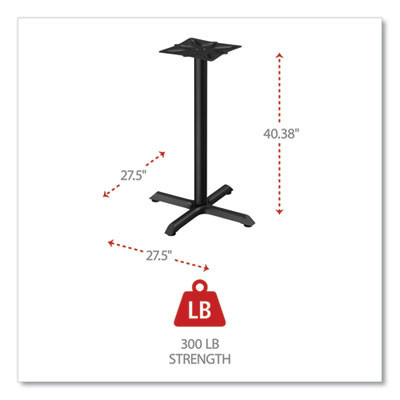 Alera Hospitality Series Single-Column Bases, 27.5" Diameter x 40.38"h, 300 Lb Cap, Steel, Black