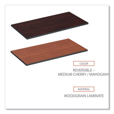 Reversible Laminate Table Top, Rectangular, 47.63 X 23.63, Medium Cherry/Mahogany