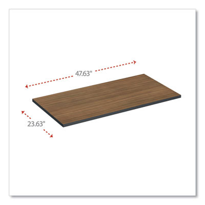 Reversible Laminate Table Top, Rectangular, 47.63w X 23.63d, Espresso/Walnut