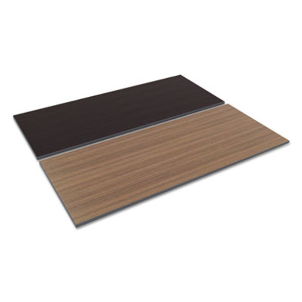Reversible Laminate Table Top, Rectangular, 71.5w X 29.5d, Espresso/Walnut