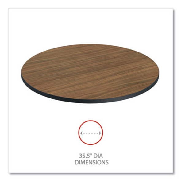 Reversible Laminate Table Top, Round, 35.5" Diameter, Espresso/Walnut