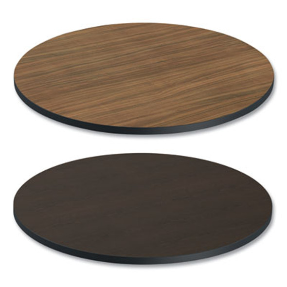Reversible Laminate Table Top, Round, 35.5" Diameter, Espresso/Walnut