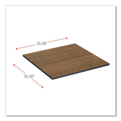 Reversible Laminate Table Top, Square, 35.38w X 35.38d, Espresso/Walnut