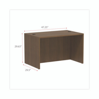 Alera Valencia Series Straight Front Desk Shell, 47.25" X 29.5" X 29.63", Modern Walnut