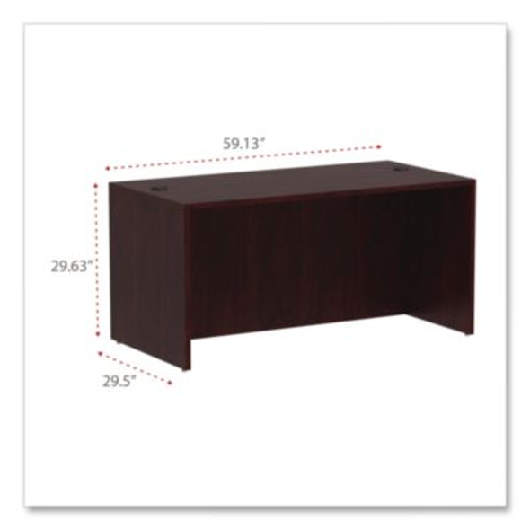 Alera Valencia Series Straight Front Desk Shell, 59.13" X 29.5" X 29.63", Mahogany