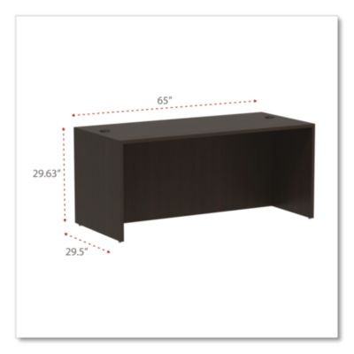 Alera Valencia Series Straight Front Desk Shell, 65" X 29.5" X 29.63", Espresso