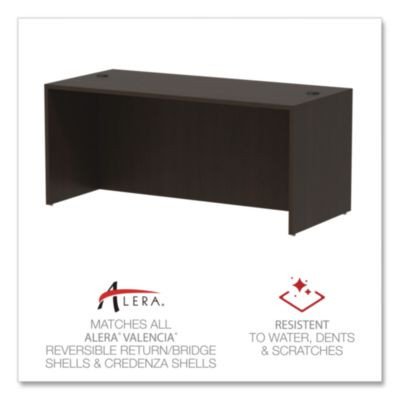Alera Valencia Series Straight Front Desk Shell, 65" X 29.5" X 29.63", Espresso