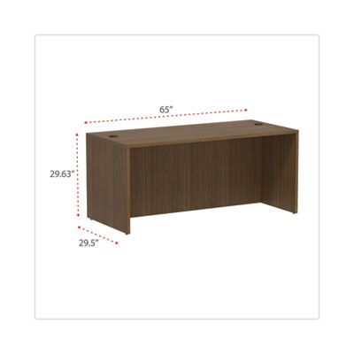 Alera Valencia Series Straight Front Desk Shell, 65" X 29.5" X 29.63", Modern Walnut