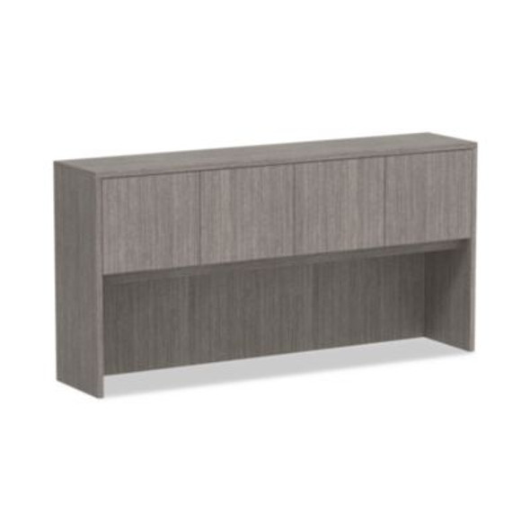 Alera Valencia Series Hutch With Doors, 4 Compartments, 70.63w x 15d x 35.38h, Gray