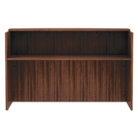 Alera Valencia Series Reception Desk With Transaction Counter, 71" X 35.5" X 42.5", Modern Walnut