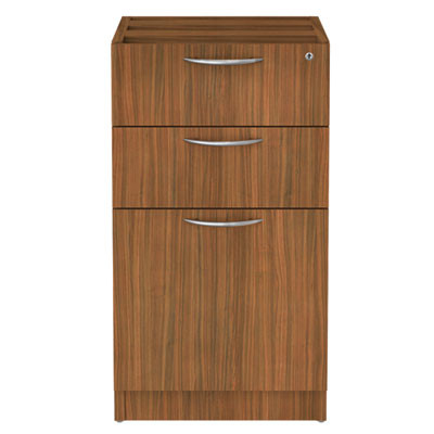Alera Valencia Series Full Pedestal File, Left/Right, 3-Drawer: Box/Box/File, Legal/Letter, Modern Walnut,15.63 x 20.5 x 28.5