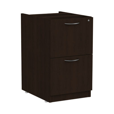 Alera Valencia Series Full Pedestal File, Left Or Right, 2 Legal/Letter-Size File Drawers, Espresso, 15.63" X 20.5" X 28.5"