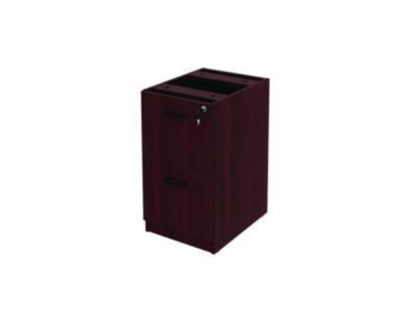 Alera Valencia Series Full Pedestal File, Left Or Right, 2 Legal/Letter-Size File Drawers, Mahogany, 15.63" X 20.5" X 28.5"