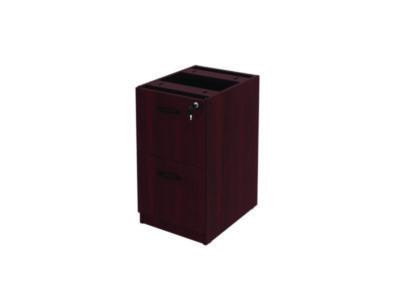Alera Valencia Series Full Pedestal File, Left Or Right, 2 Legal/Letter-Size File Drawers, Mahogany, 15.63" X 20.5" X 28.5"