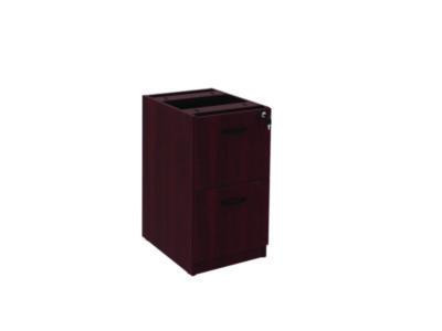 Alera Valencia Series Full Pedestal File, Left Or Right, 2 Legal/Letter-Size File Drawers, Mahogany, 15.63" X 20.5" X 28.5"