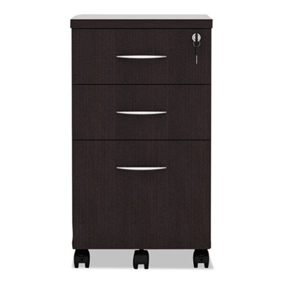 Alera Valencia Series Mobile Pedestal File, Left/Right, 3-Drawer: Box/Box/File, Legal/Letter, Espresso, 15.88 X 20.5 X 28.38