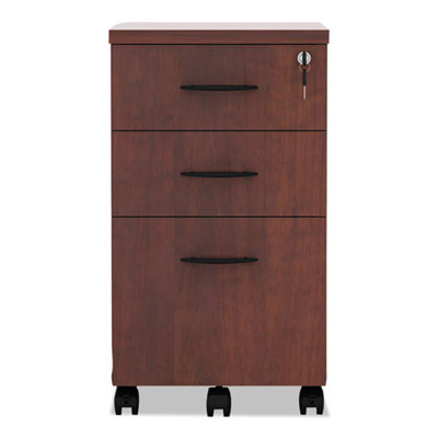 Alera Valencia Mobile Pedestal File, Left/Right, 3-Drawer Box/Box/File, Legal/Letter, Medium Cherry, 15.88" x 20.5" x 28.38"