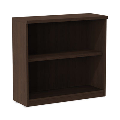 Alera Valencia Series Bookcase, Two-Shelf, 31.75w x 14d x 29.5h, Espresso