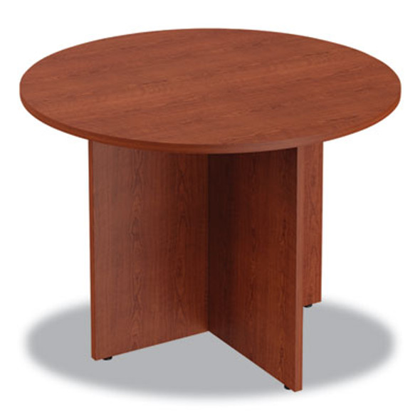 Alera Valencia Round Conference Table With Legs, 42" Diameter x 29.5h, Medium Cherry