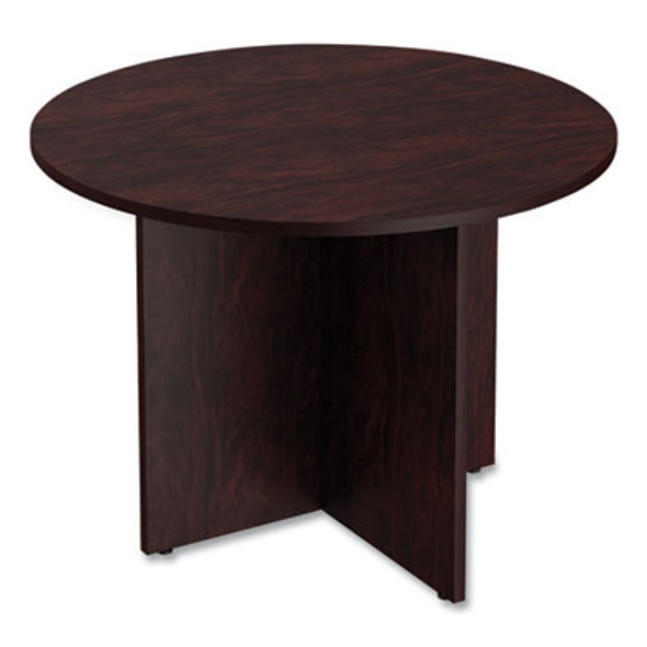 Alera Valencia Round Conference Table With Legs, 42" Diameter x 29.5h, Mahogany