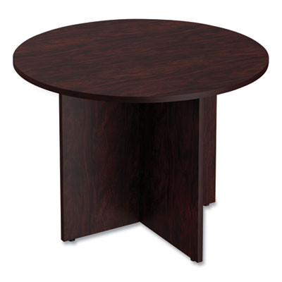 Alera Valencia Round Conference Table With Legs, 42" Diameter x 29.5h, Mahogany