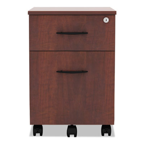 Alera Valencia Series Mobile Pedestal, Left/Right, 2-Drawers: Box/File, Legal/Letter, Medium Cherry, 15.88" X 19.13" X 22.88"